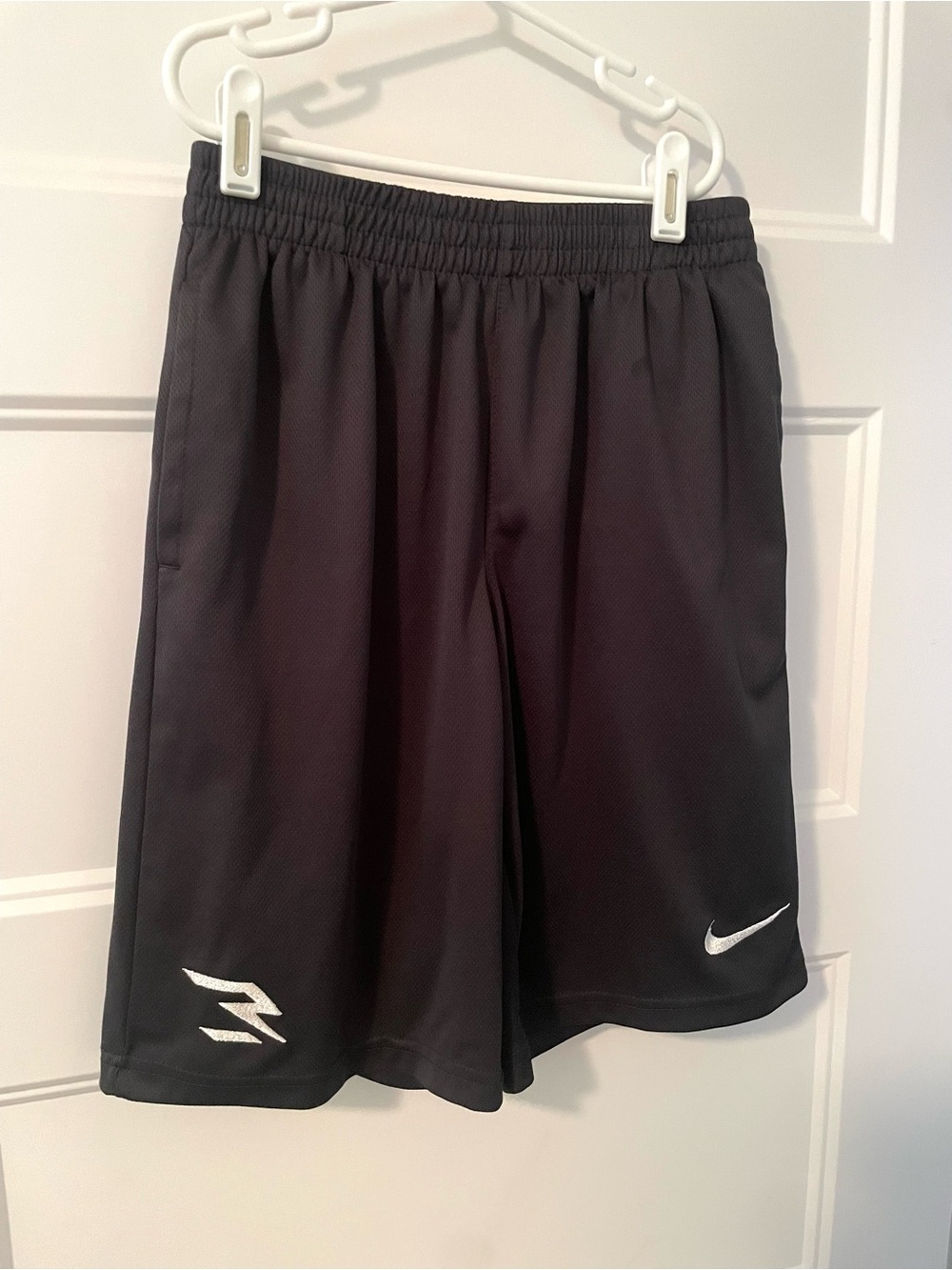 Nike 3Brand Athletic Shorts, dark grey with white logo. Youth Boys Lg 12-13 yrs